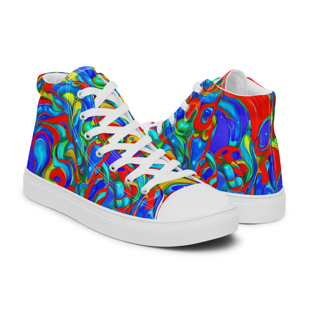 Hypercolor Flow on Women's High Top Canvas Shoes — Right