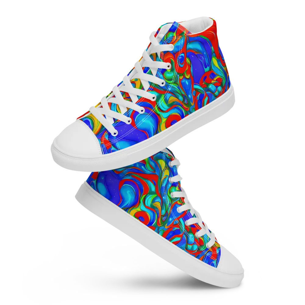 Hypercolor Flow on Women's High Top Canvas Shoes — Front