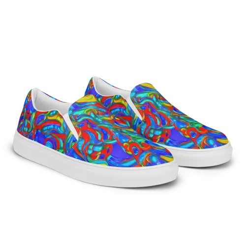 Hypercolor Flow on a Men's Slip-On Canvas Shoes