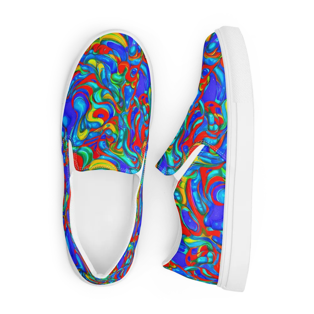Hypercolor Flow on Men's Slip-On Canvas Shoes — Front