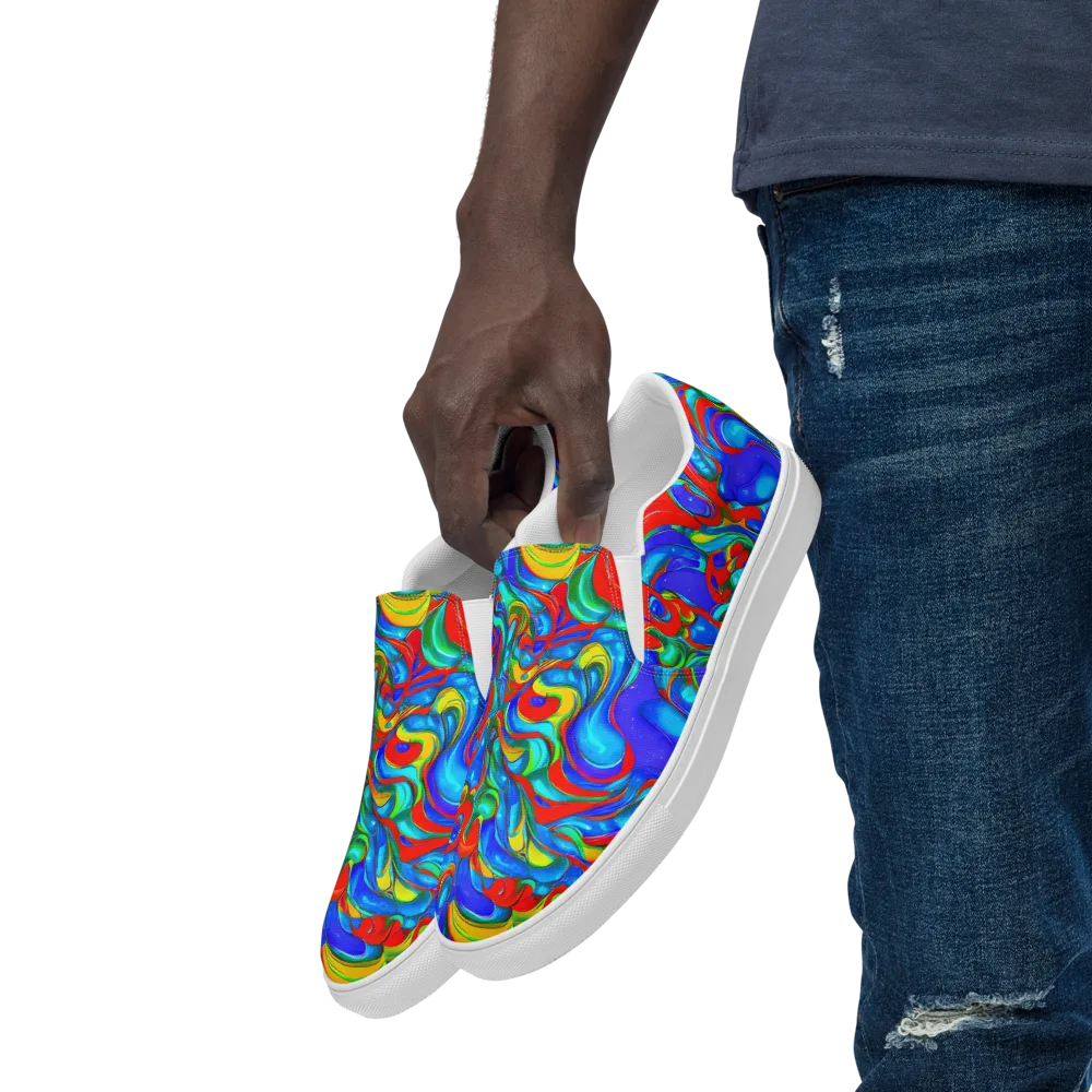 Hypercolor Flow on Men's Slip-On Canvas Shoes — Left Front