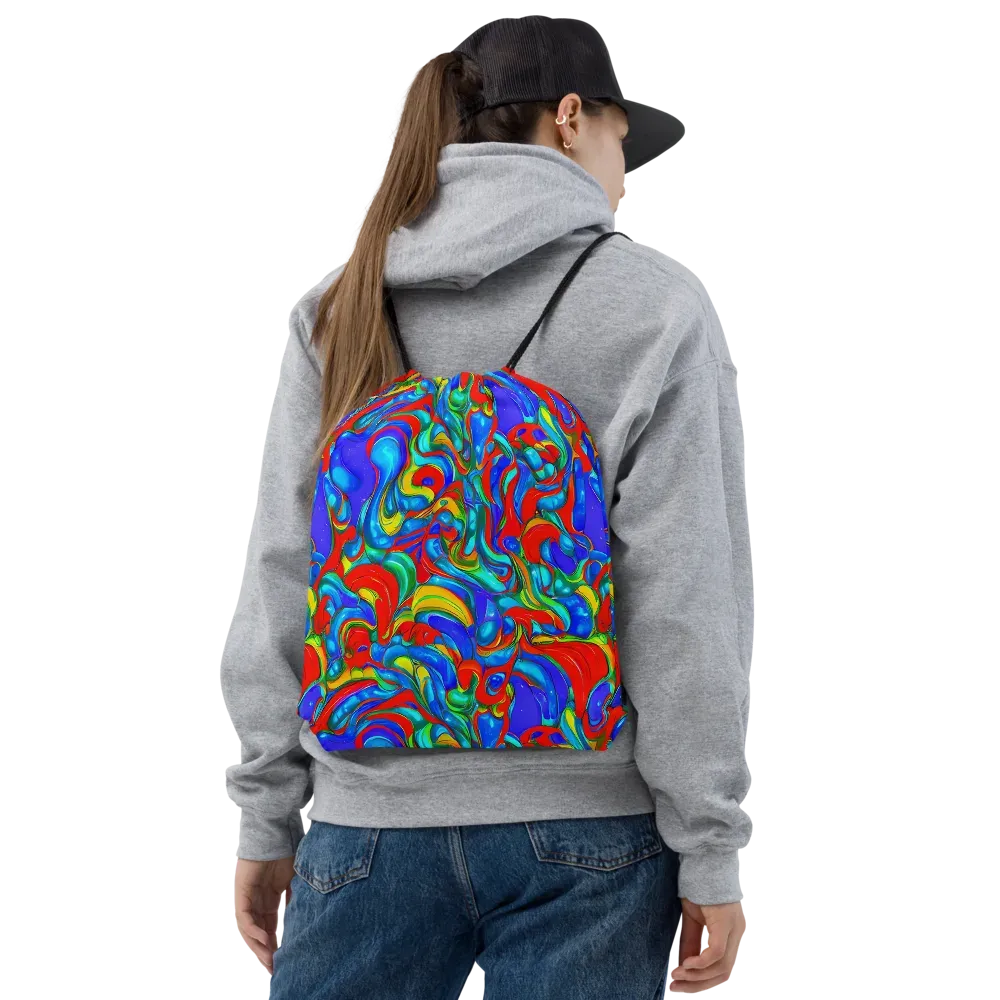 Hypercolor Flow on Drawstring Bag — Front
