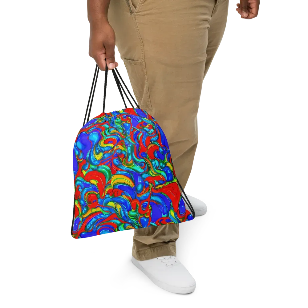 Hypercolor Flow on Drawstring Bag — Front