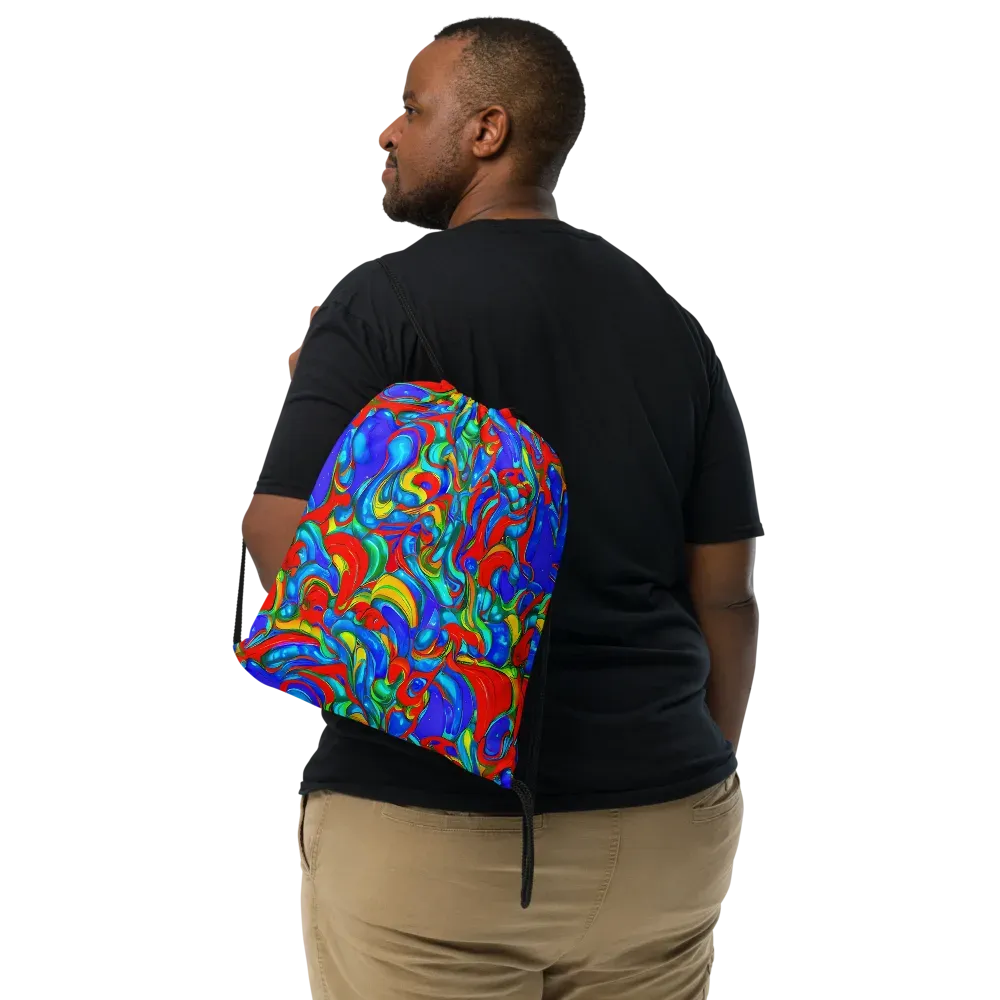 Hypercolor Flow on Drawstring Bag — Front