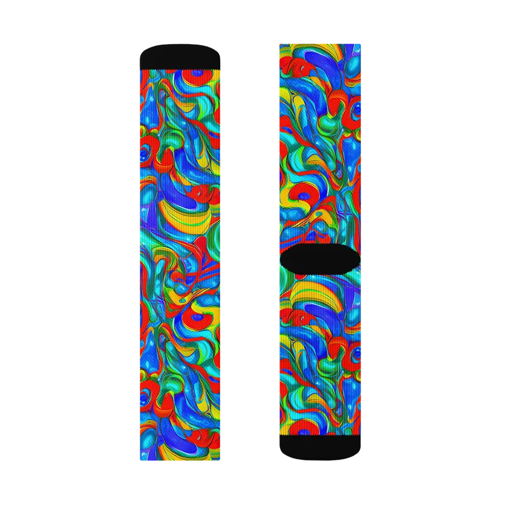 Hypercolor Flow on Socks — Left Sock