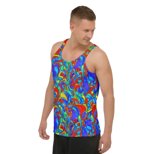 Hypercolor Flow on a Men's Tank Top