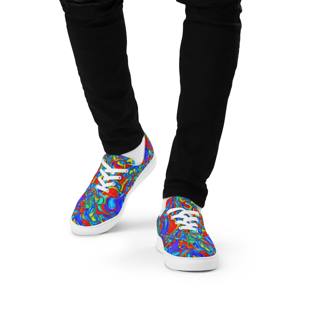 Hypercolor Flow on Men's Lace-Up Canvas Shoes — Front