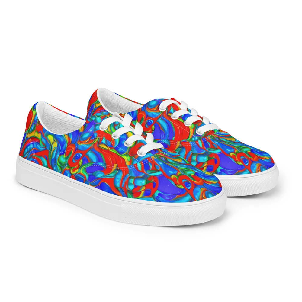 Hypercolor Flow on Men's Lace-Up Canvas Shoes — Right Front