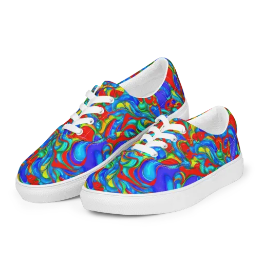 Hypercolor Flow on a Men's Lace-Up Canvas Shoes