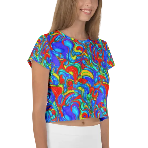 Hypercolor Flow on a Crop Tee