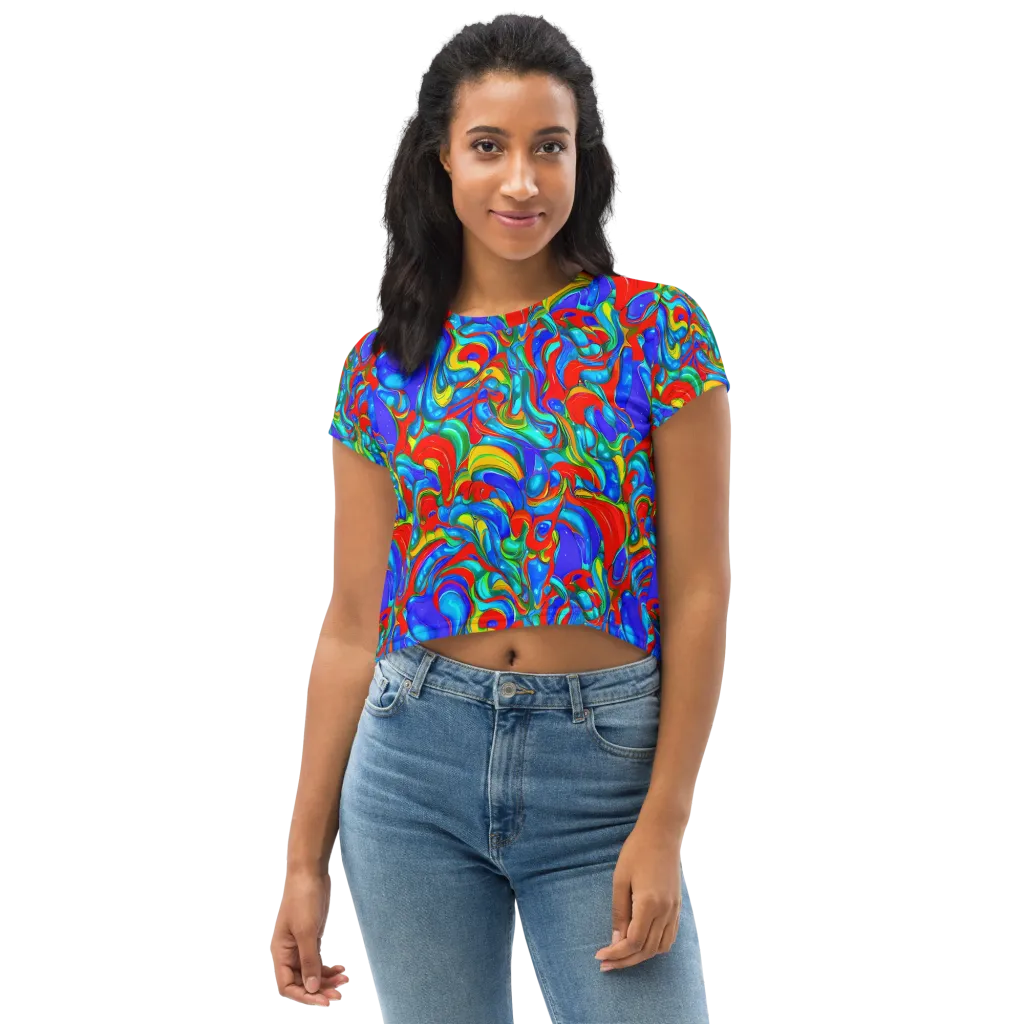 Hypercolor Flow on Crop Tee — Front
