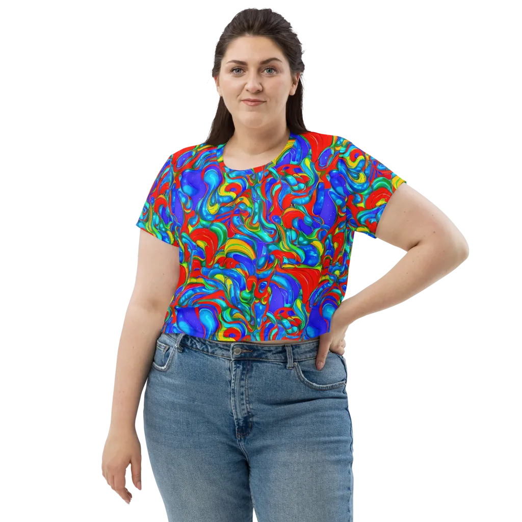 Hypercolor Flow on Crop Tee — Front
