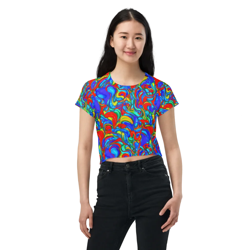 Hypercolor Flow on Crop Tee — Front