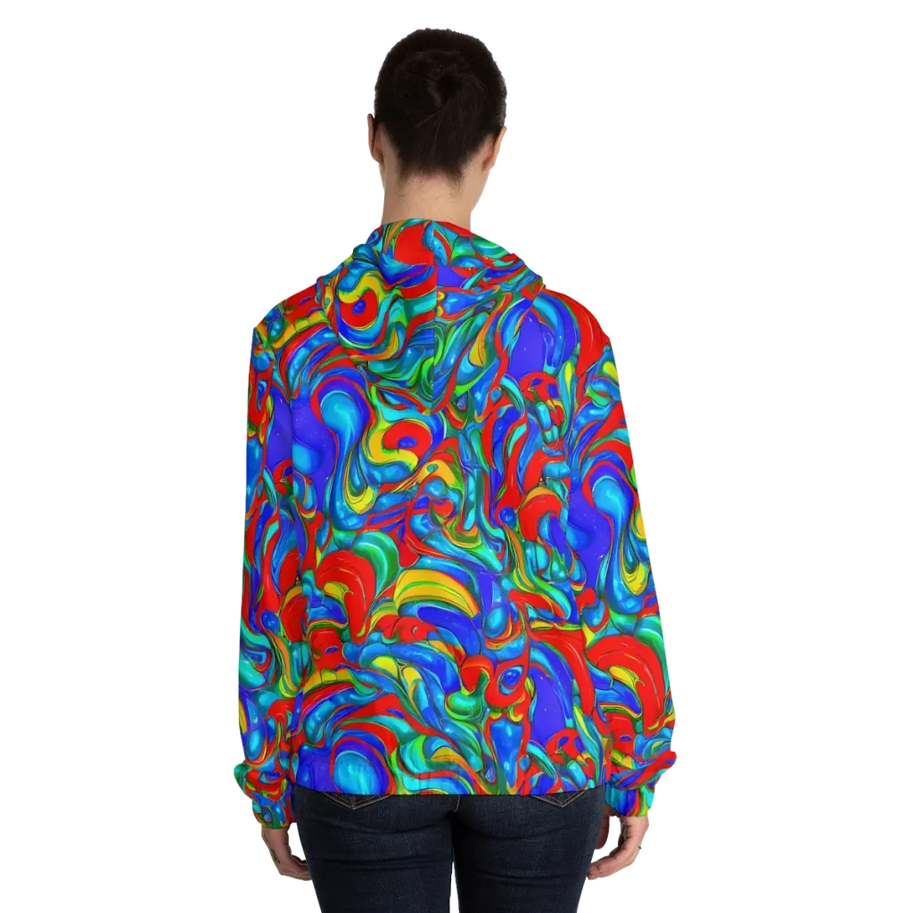 Hypercolor Flow on Women's Full-Zip Hoodie — Back On Person
