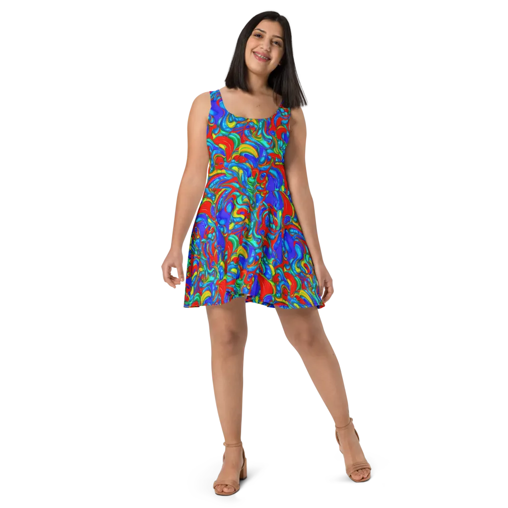 Hypercolor Flow on Skater Dress — Front