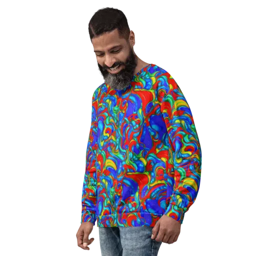 Hypercolor Flow on a Sweatshirt