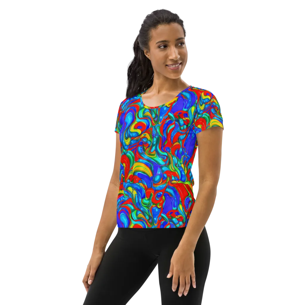Hypercolor Flow on Women's Athletic T-Shirt — Left