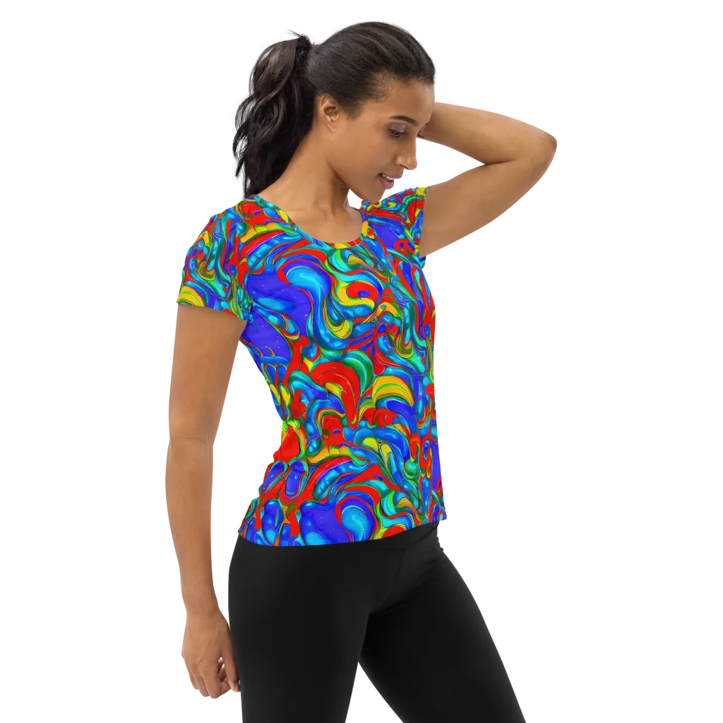 Hypercolor Flow on Women's Athletic T-Shirt — Right