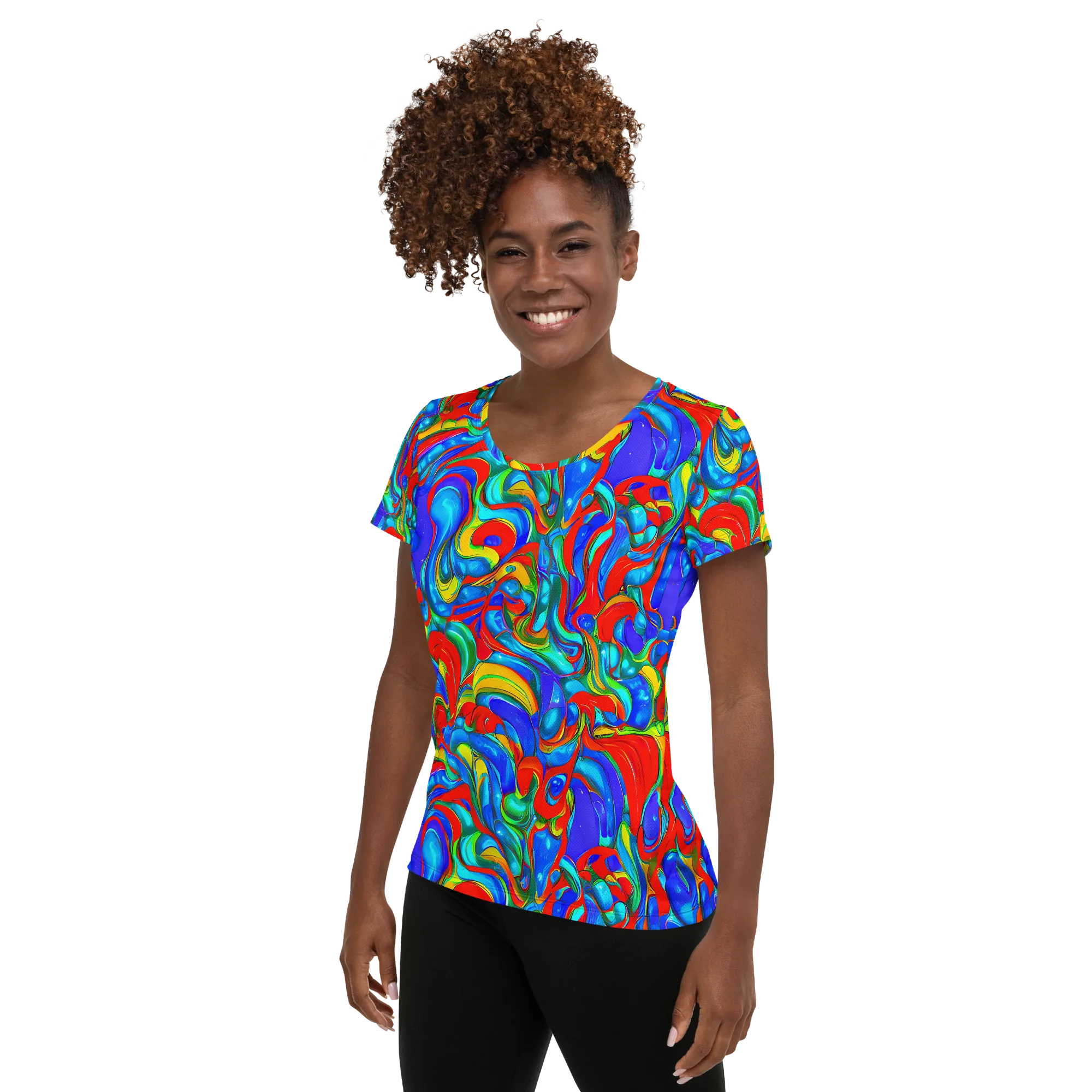 Hypercolor Flow on Women's Athletic T-Shirt — Left