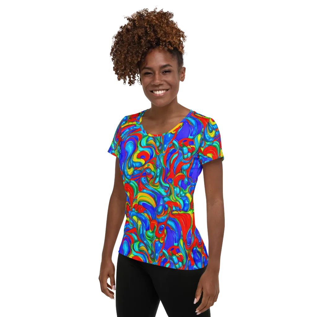 Hypercolor Flow on Women's Athletic T-Shirt — Left