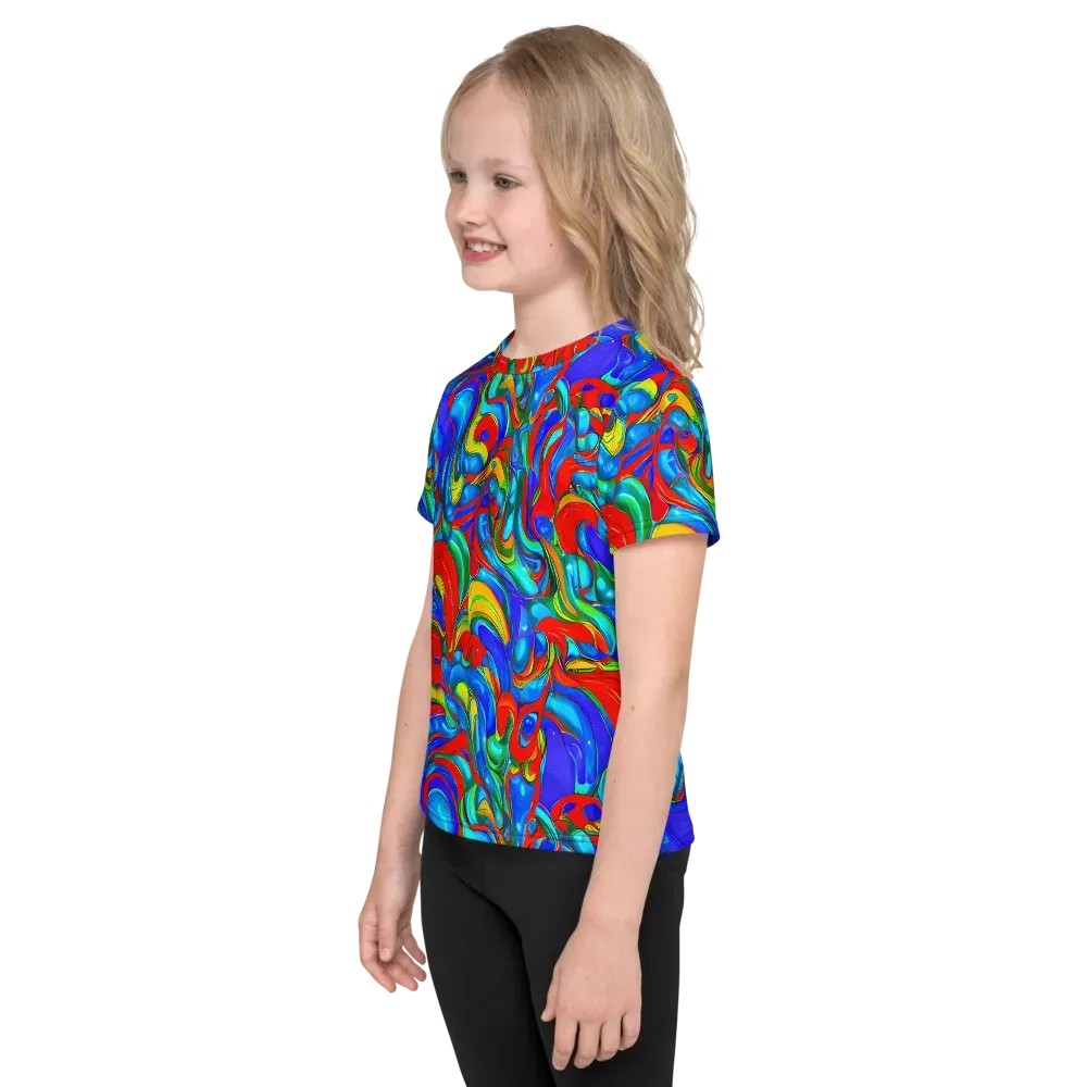Hypercolor Flow on Kids Crew Neck T-Shirt — Left