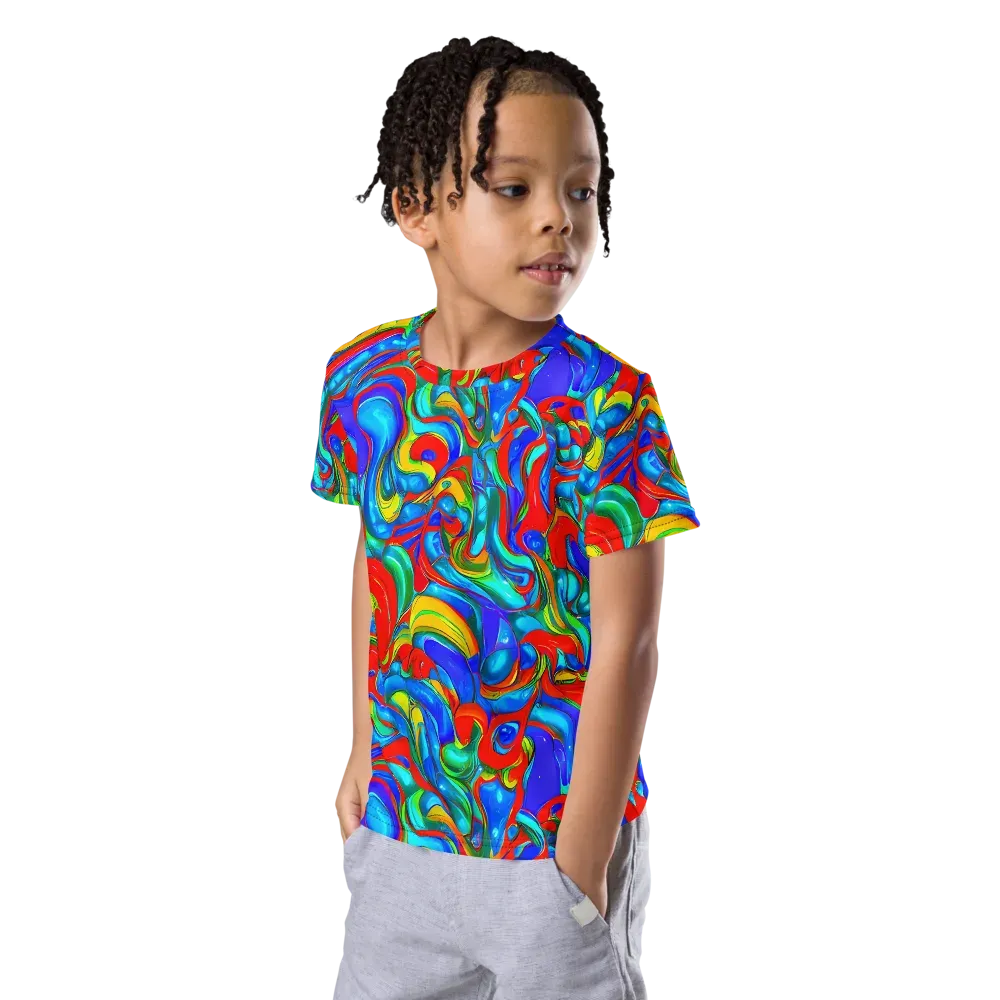 Hypercolor Flow on Kids Crew Neck T-Shirt — Left Front