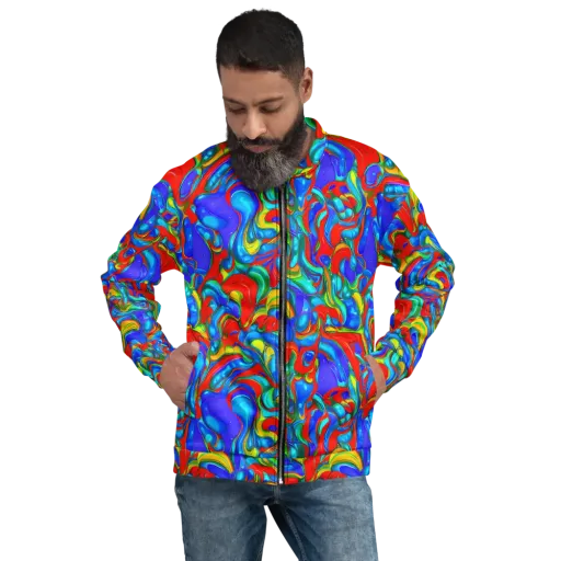 Hypercolor Flow on a Bomber Jacket