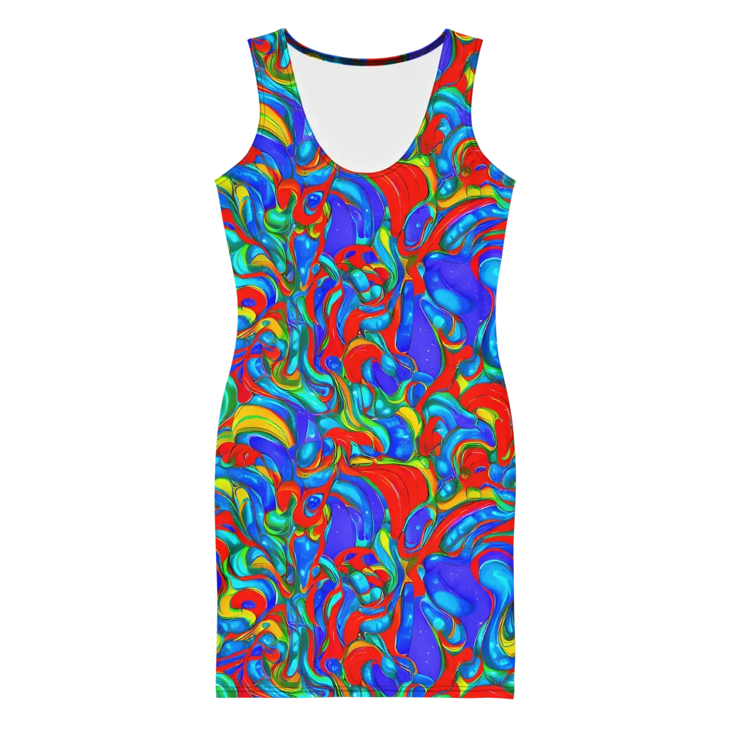 Hypercolor Flow on Bodycon Dress — Front