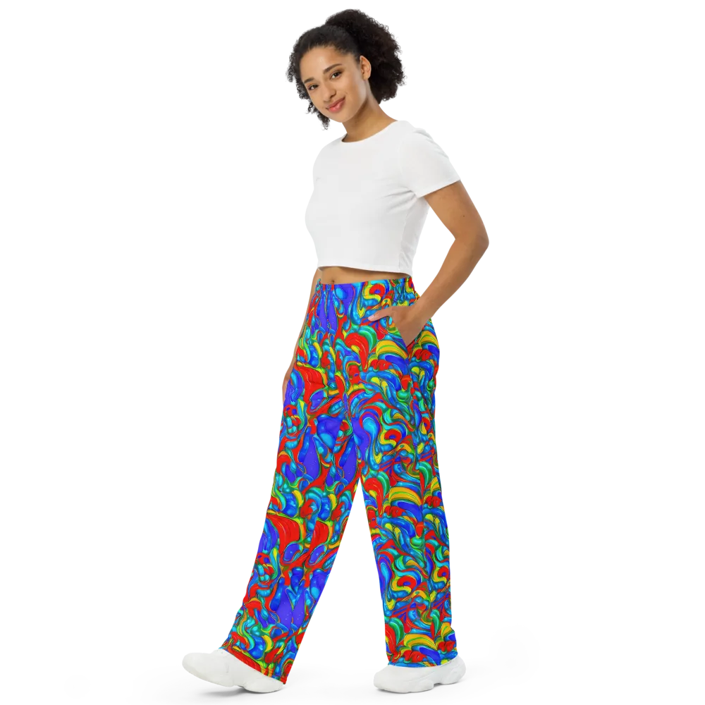 Hypercolor Flow on Wide-Leg Pants — Left Front