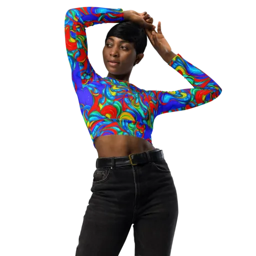 Hypercolor Flow on a Long Sleeve Crop Top