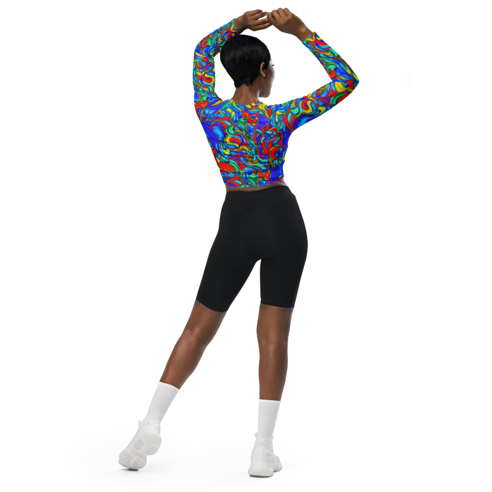 Hypercolor Flow on Long Sleeve Crop Top — Back