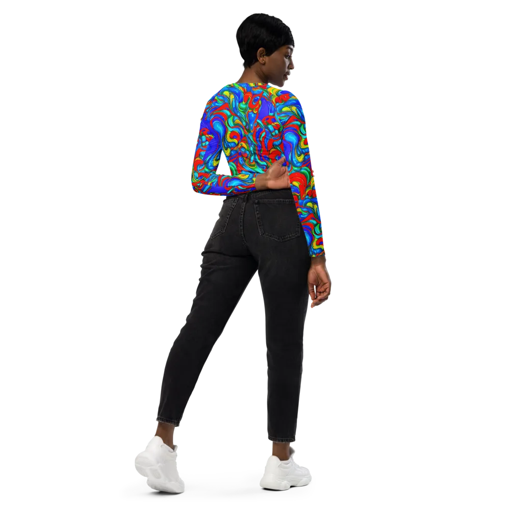 Hypercolor Flow on Long Sleeve Crop Top — Right Back
