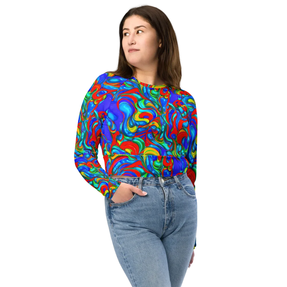 Hypercolor Flow on Long Sleeve Crop Top — Front