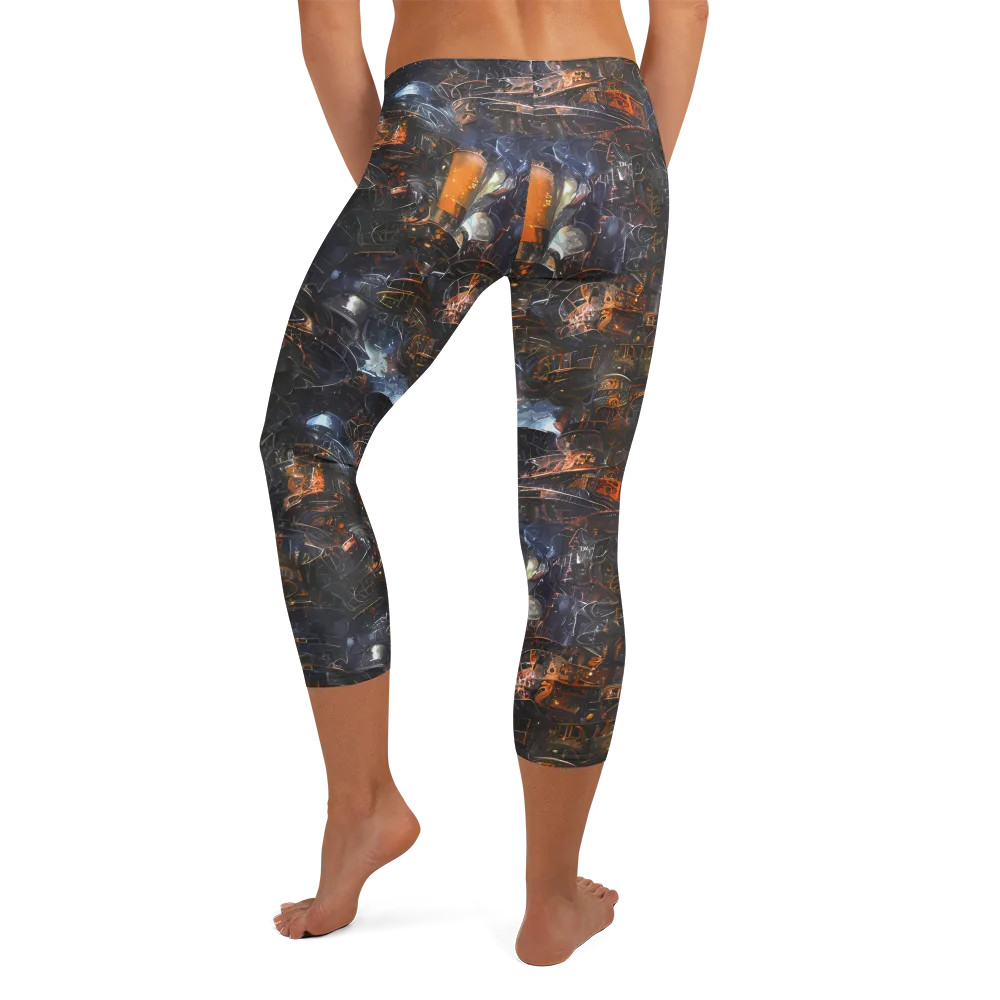 Midnight Mechanica on Capri Leggings — Back
