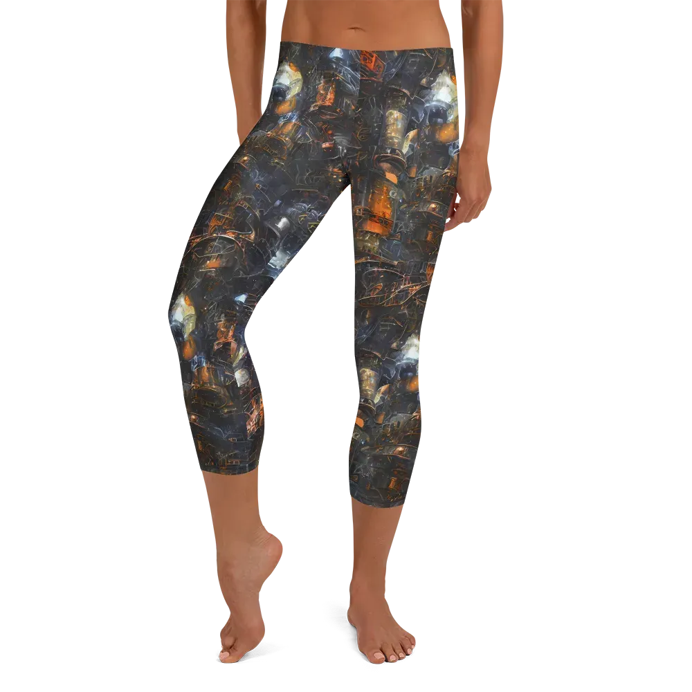 Midnight Mechanica on Capri Leggings — Front