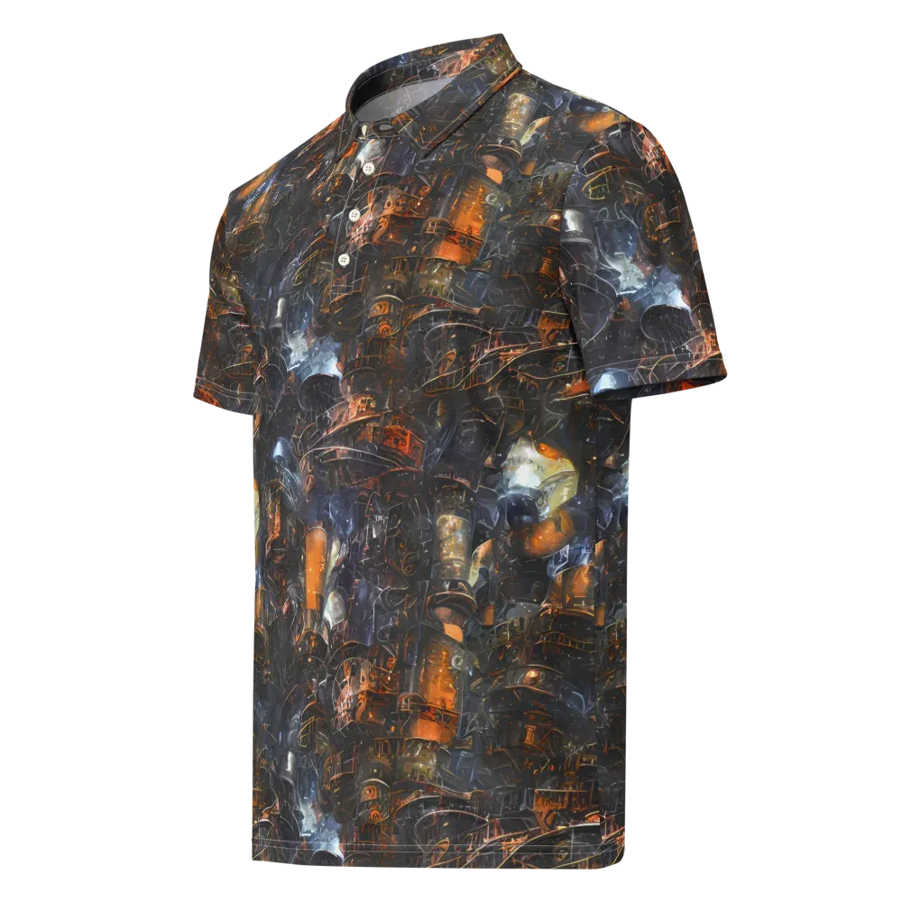 Midnight Mechanica on Men's Slim Fit Polo Shirt — Left Front