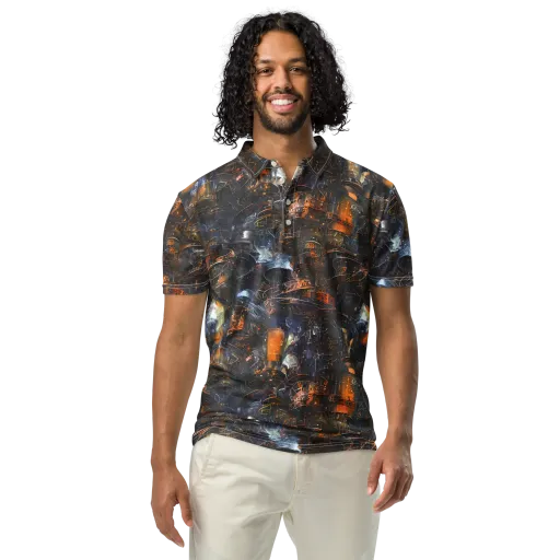 Midnight Mechanica on a Men's Slim Fit Polo Shirt