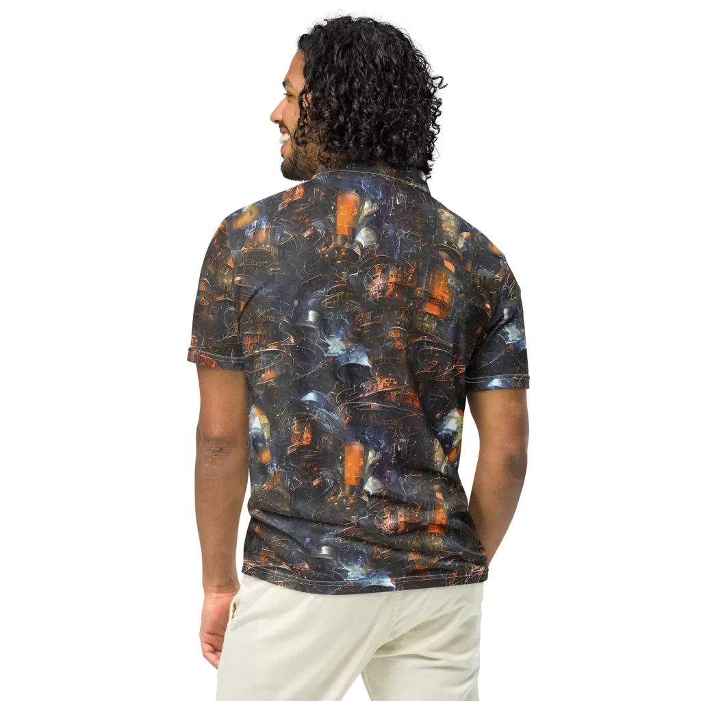 Midnight Mechanica on Men's Slim Fit Polo Shirt — Back