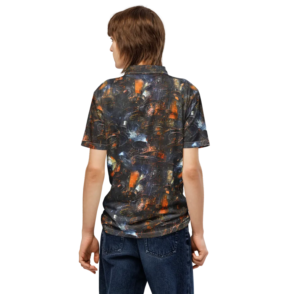 Midnight Mechanica on Men's Slim Fit Polo Shirt — Back