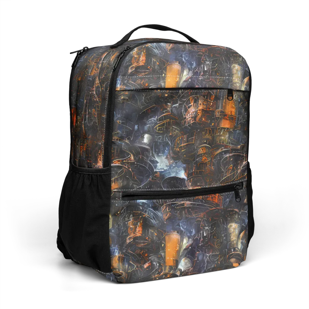 Midnight Mechanica on Utility Backpack — Right Front