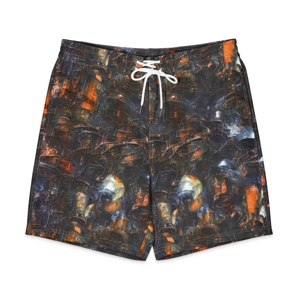 Midnight Mechanica on Men's Board Shorts — Front