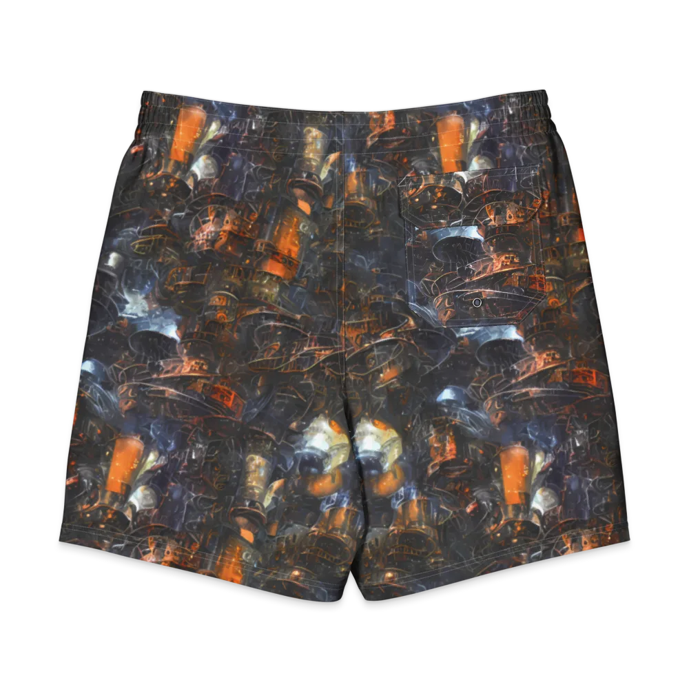 Midnight Mechanica on Men's Board Shorts — Back