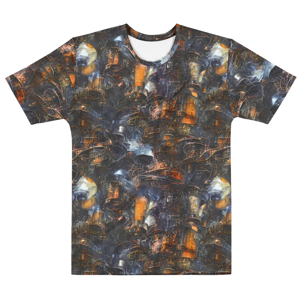 Midnight Mechanica on Men's Cotton Crew Neck T-Shirt — Front