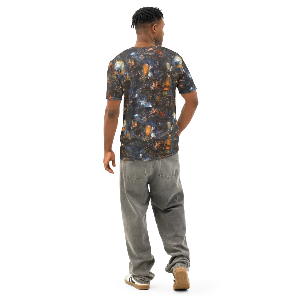 Midnight Mechanica on Men's Cotton Crew Neck T-Shirt — Back