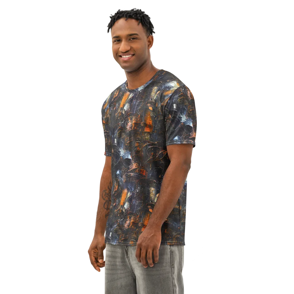Midnight Mechanica on Men's Cotton Crew Neck T-Shirt — Left Front