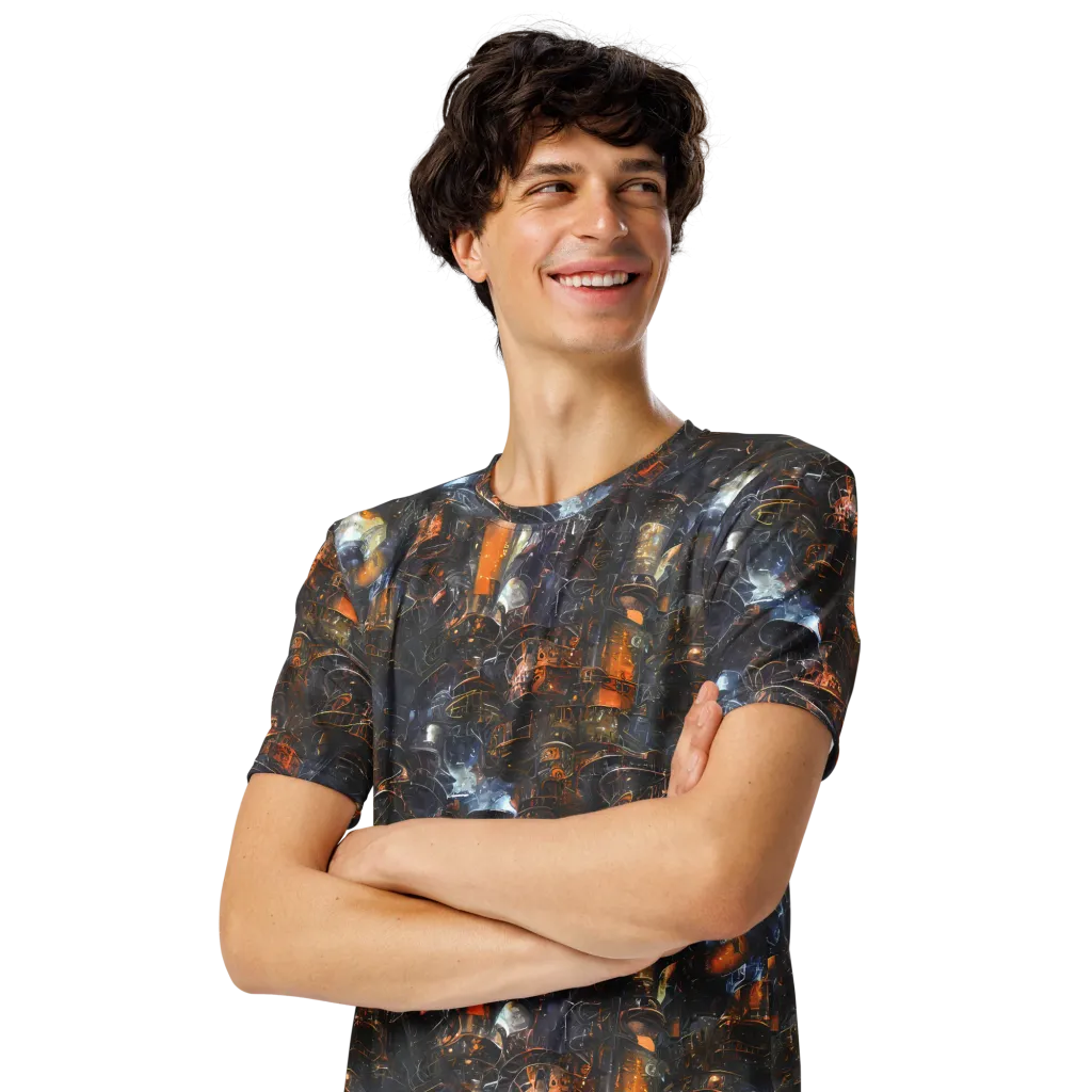 Midnight Mechanica on Men's Crew Neck T-Shirt — Left Front