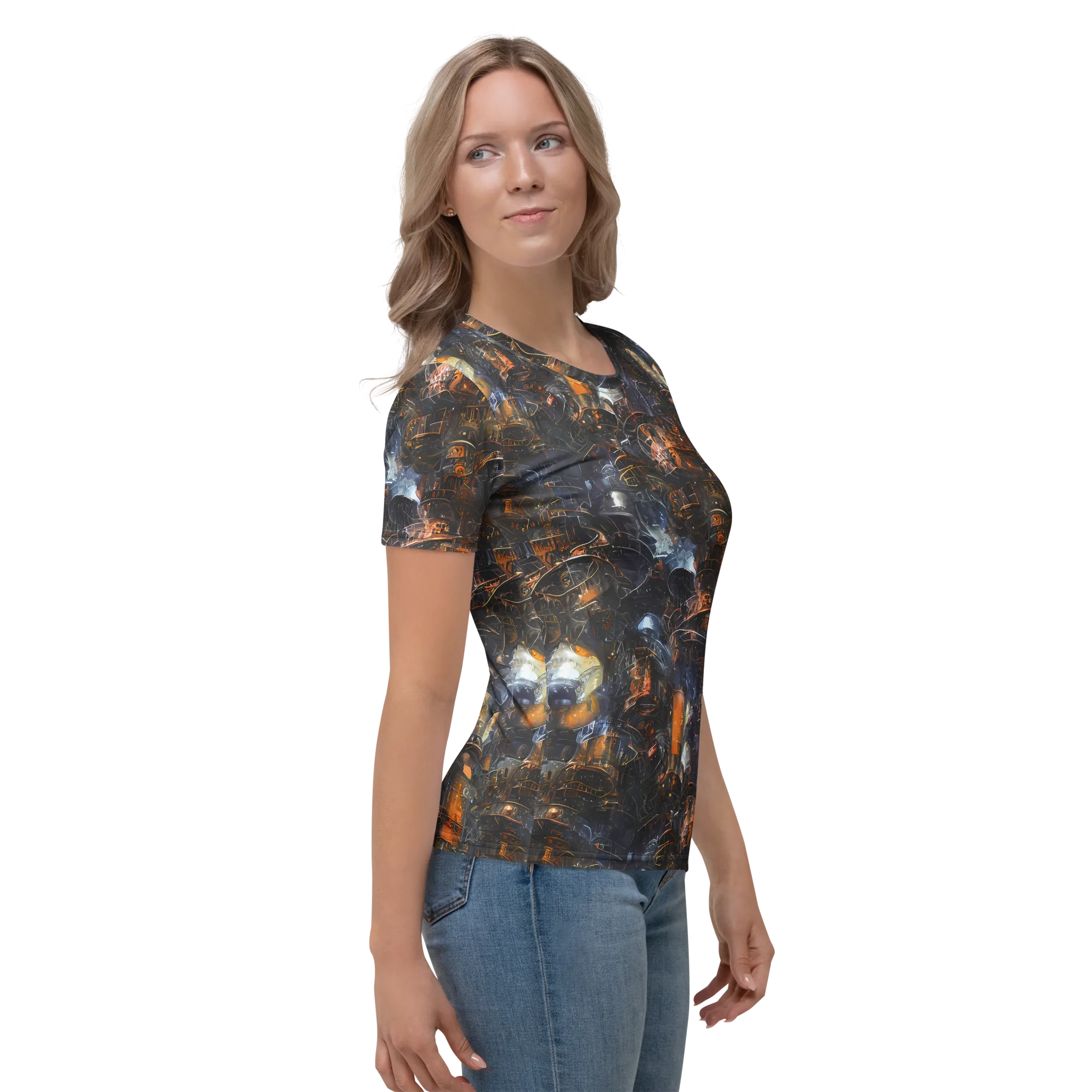 Midnight Mechanica on Women's Crew Neck T-Shirt — Right