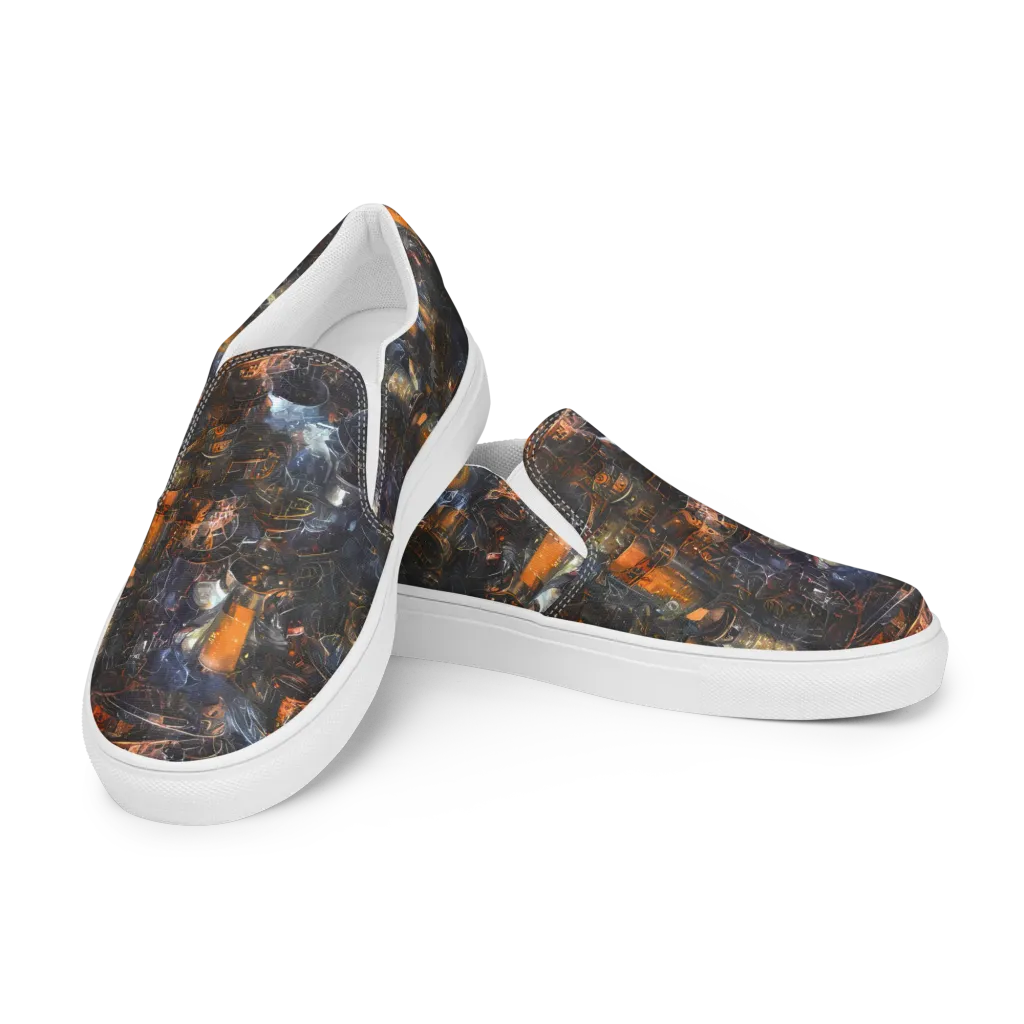 Midnight Mechanica on Men's Slip-On Canvas Shoes — Left Front