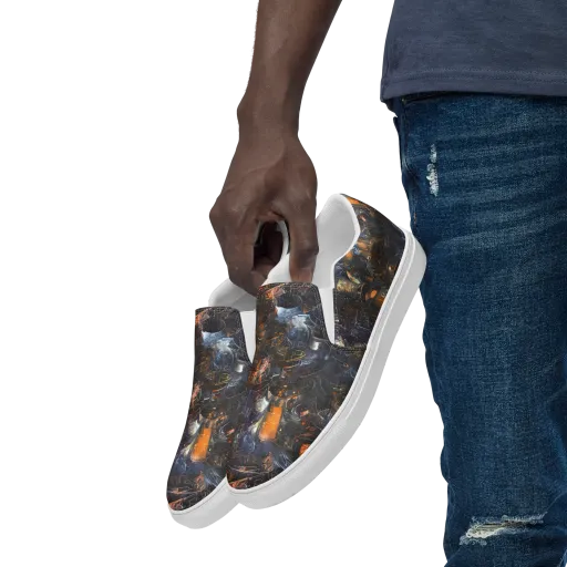 Midnight Mechanica on a Men's Slip-On Canvas Shoes