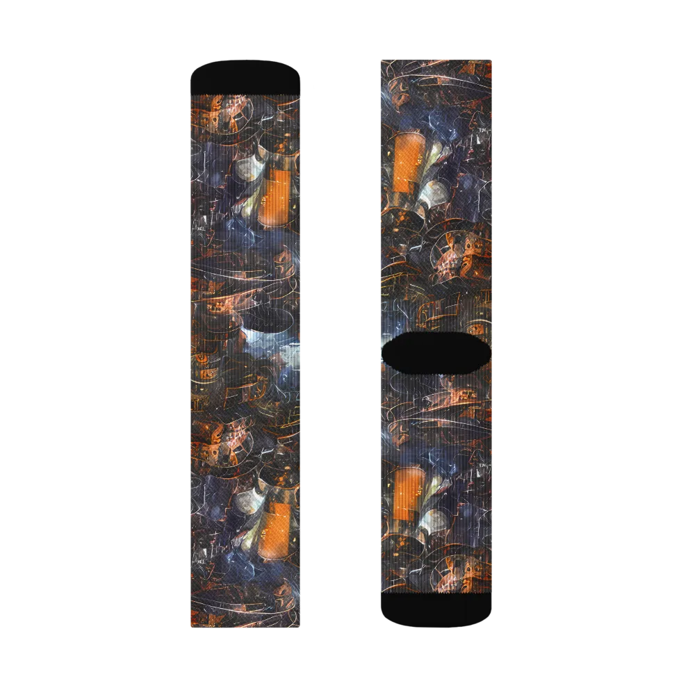 Midnight Mechanica on Socks — Left Sock